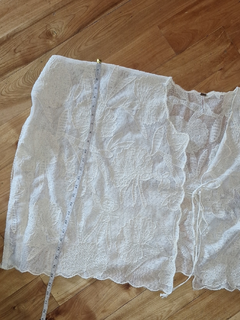 Free People Willow Tie-front Sheer Cape Top in White One Size - Picture 15 of 15